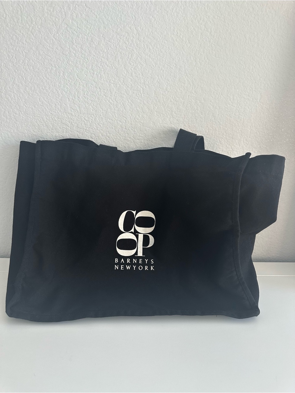 Barneys New York Black Canvas Tote with White CO-OP Logo